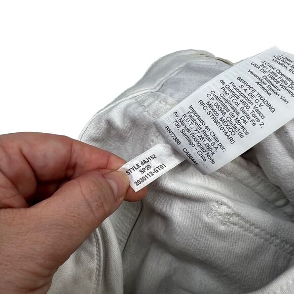 Madewell 10" High Rise Skinny Crop Jeans Stretch Button Fly Pure White Womens 25 - Picture 8 of 10